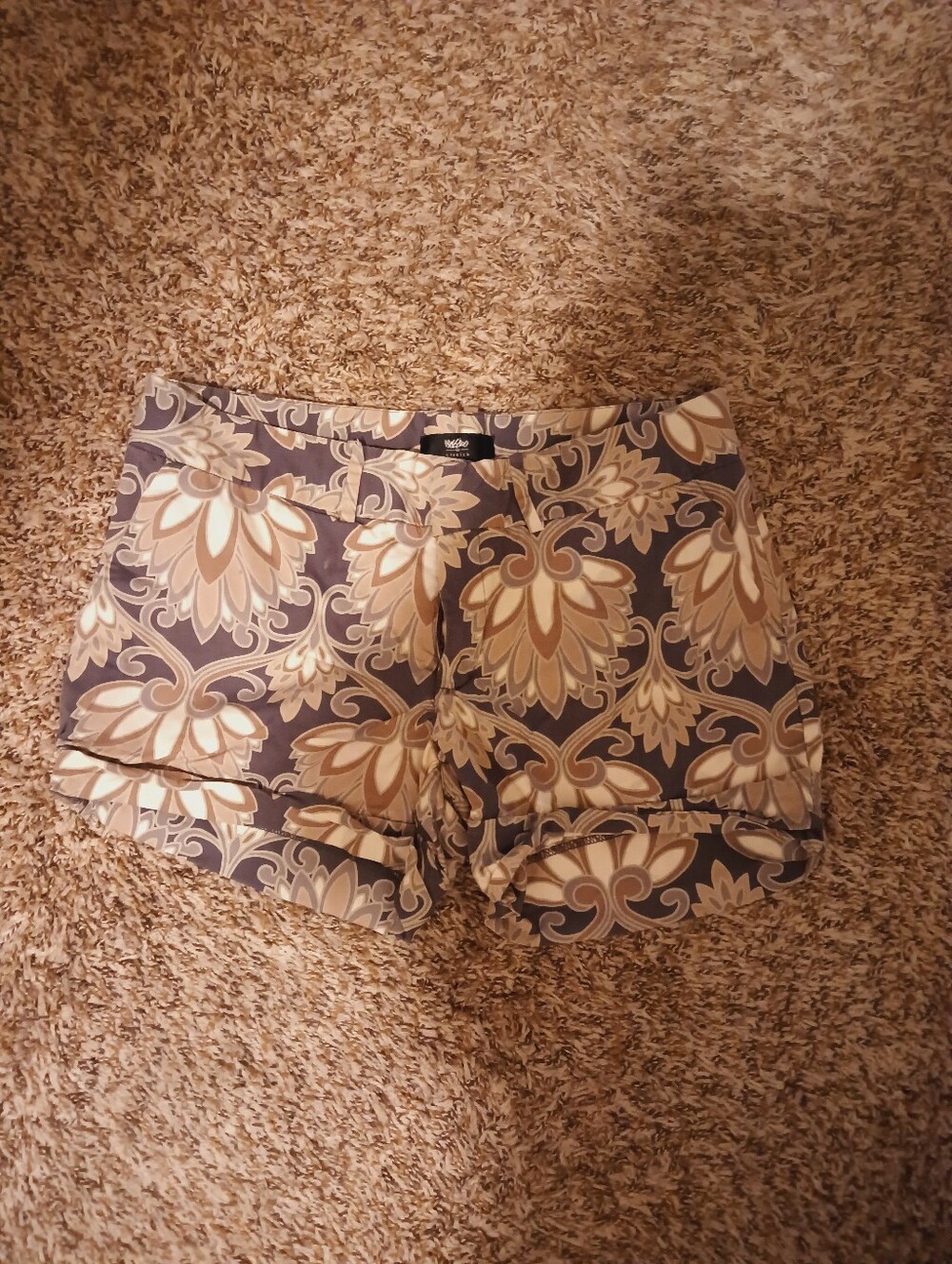 Printed Floral Ruffle Hem Women's Shorts Sz 8